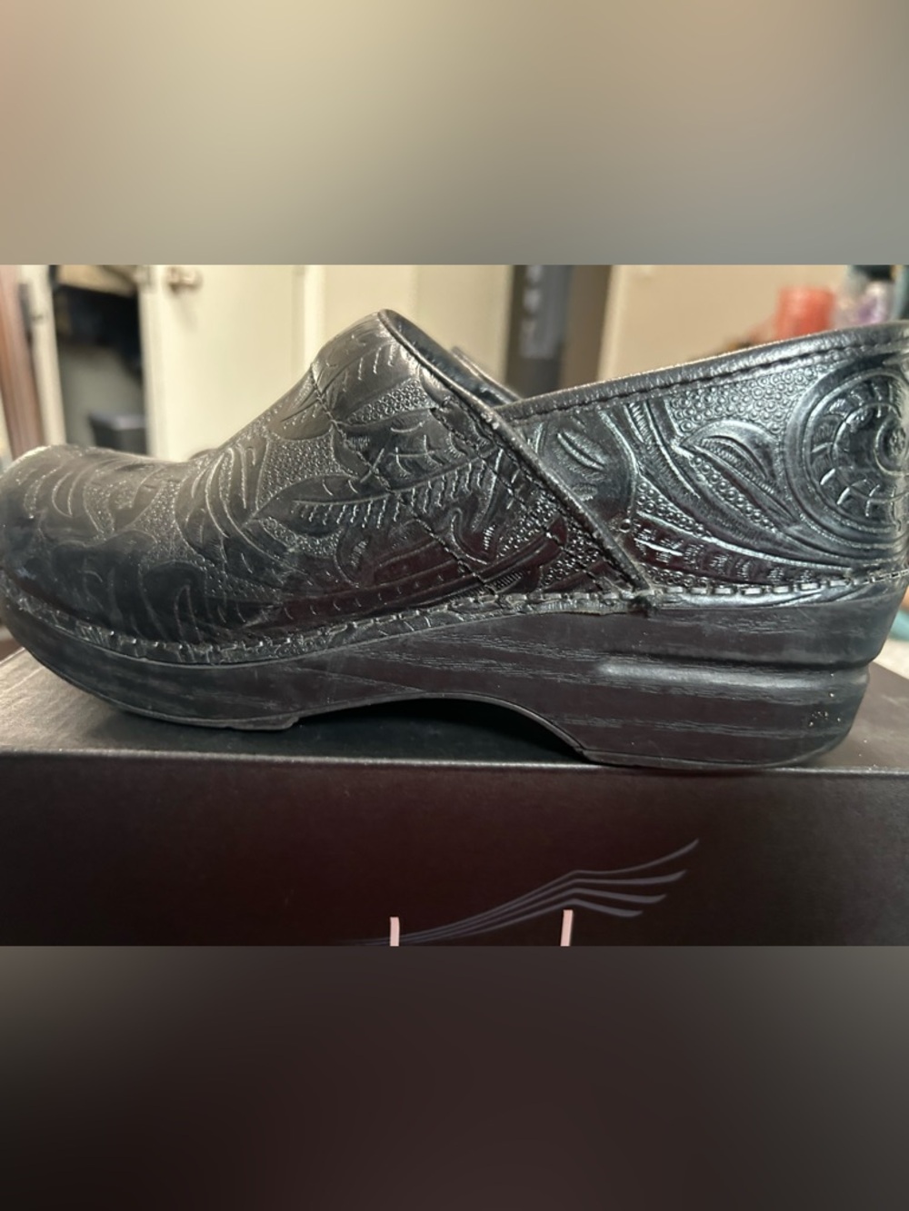 Dansko black Professional Tooled Leather Clogs - Picture 7 of 9